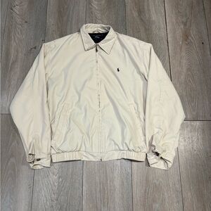 Polo Ralph Lauren Men's Vintage Harrington Jacket Ivory Color Size Small